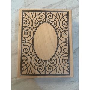Magenta Rubber Stamp Rectangle Frame Canada Cardmaking Junk Journal Scrapbooking
